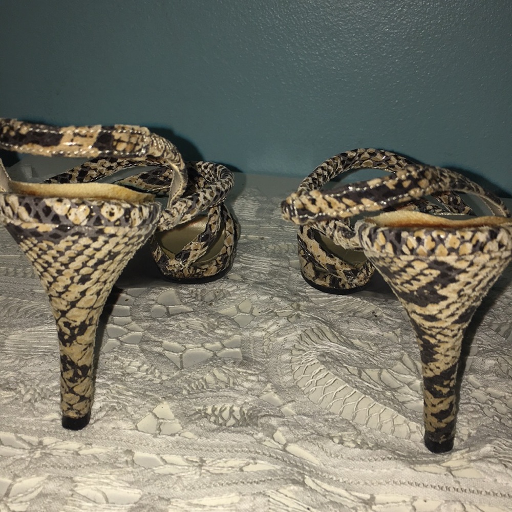 Studio Roma Snakeskin Pattern Heel Sandals - Picture 3 of 8